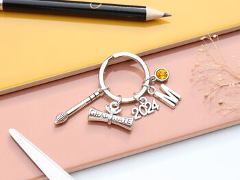 Personalised Art Student 2025 Graduation Keyring Art Graduate Keepsake, 5 of 10