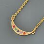 Rainbow Gemstone Half Moon Necklace, thumbnail 1 of 2