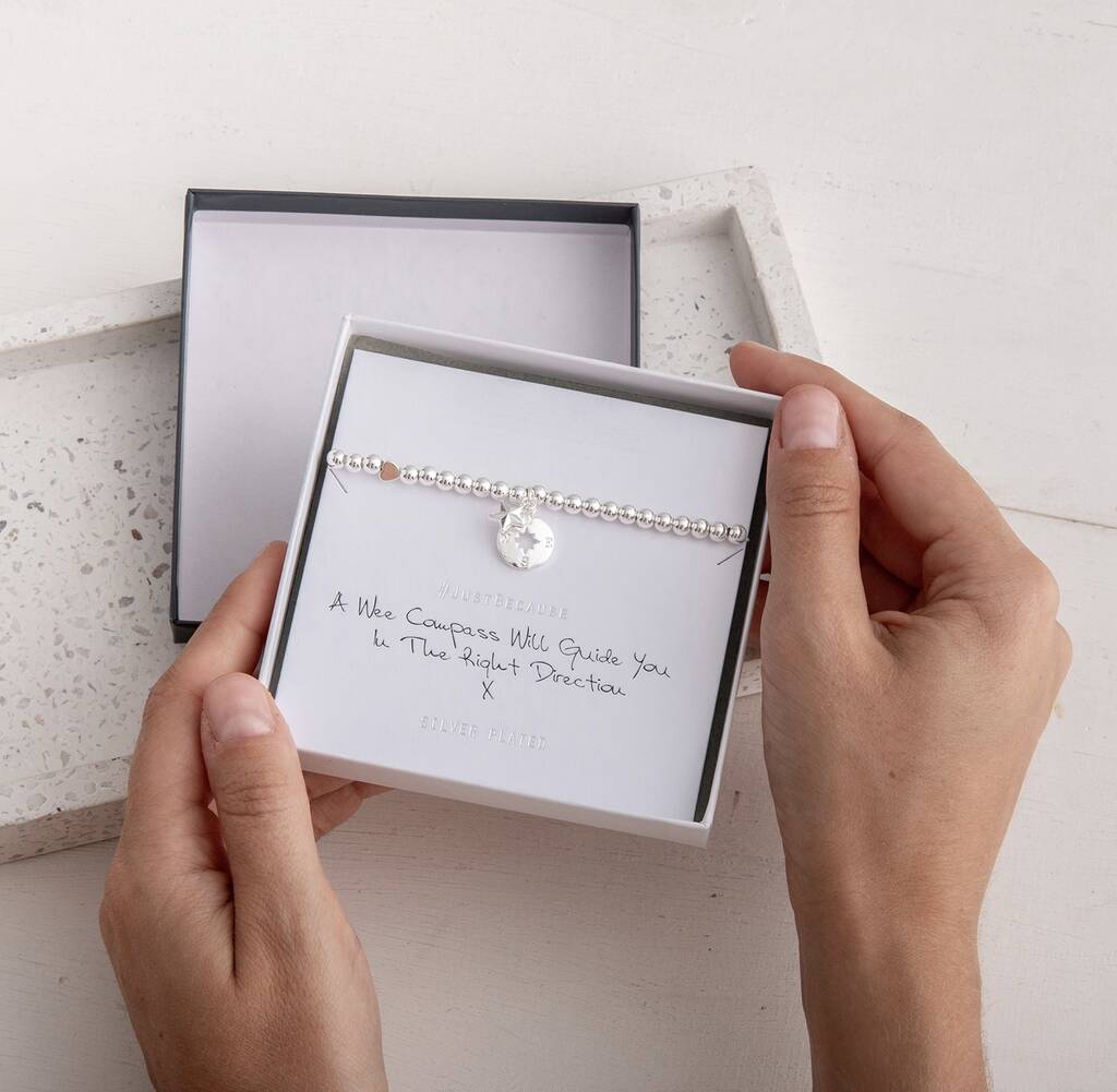 Compass Charm Bracelet By Poppy K | notonthehighstreet.com