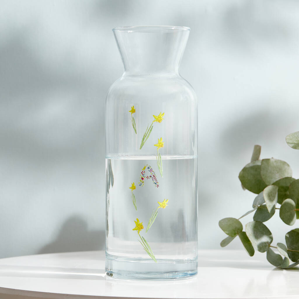 Personalised Birth Flower Stems Glass Vase, 1 of 5