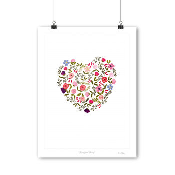 Heart Of Flowers A4 Illustrated Print, 4 of 4