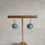 Aqua Blue Stone Square Dangle Earrings, thumbnail 4 of 4