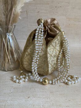 Light Gold Potli/Wrist Bag, 3 of 6