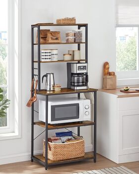 Industrial Kitchen Rack With Shelves And Hooks, 3 of 11