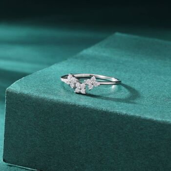 Hydrangea Bouquet Cz Flower Ring In Sterling Silver, 2 of 12