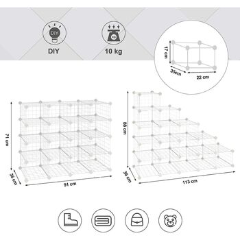 Modular Diy Shoe Rack Storage Unit Metal Wire Grid, 10 of 10