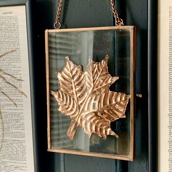 Brass And Glass Copper Leaf Art, 3 of 12
