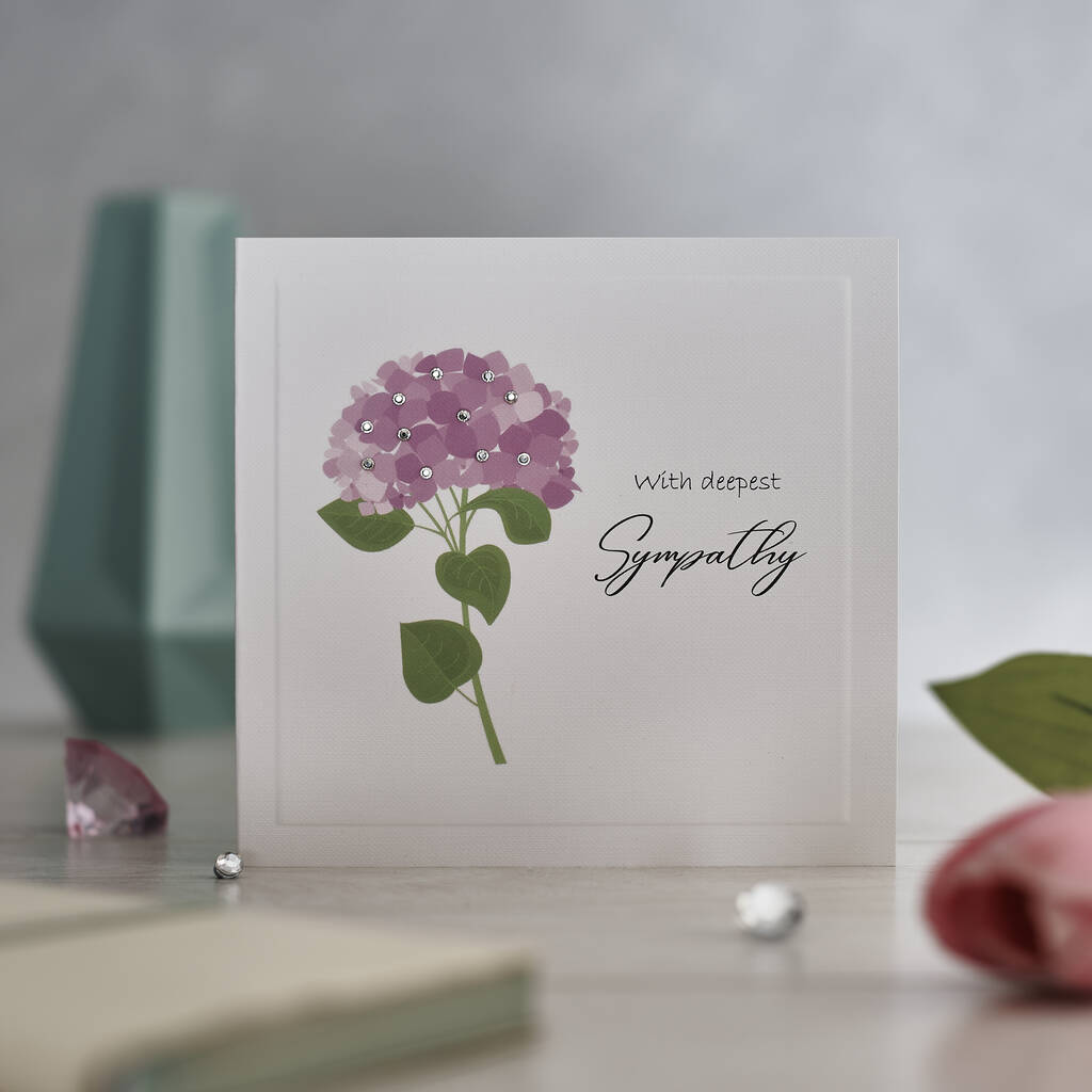 Hydrangrea 'With Deepest Sympathy' Greeting Card