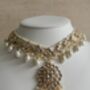 White Gold Kundan Pearl Set Necklace, Earrings And Tikka, thumbnail 4 of 12