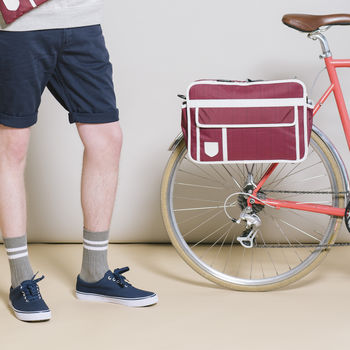 Retro Style Messenger Bicycle Pannier Bag, 7 of 10