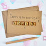 Personalised Birthday Age Wooden Tiles Card, thumbnail 2 of 2