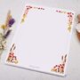A4 Letter Writing Paper With Poppy And Reed Border, thumbnail 3 of 4