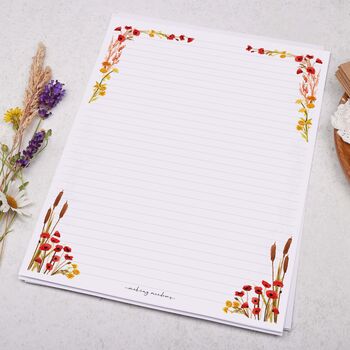 A4 Letter Writing Paper With Poppy And Reed Border, 3 of 4