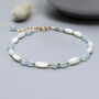 Aquamarine Bracelet With Mother Of Pearl, March Birthstone Jewellery, thumbnail 1 of 2