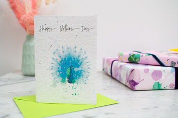 Mothers Day Plantable Seed Paper Peacock Card, 5 of 5