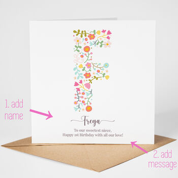 Personalised 1st Birthday Girl Card, 2 of 6