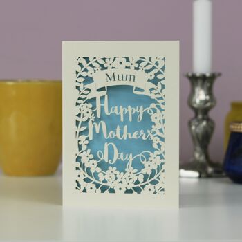 Personalised Papercut Happy Mother's Day Card, 7 of 10