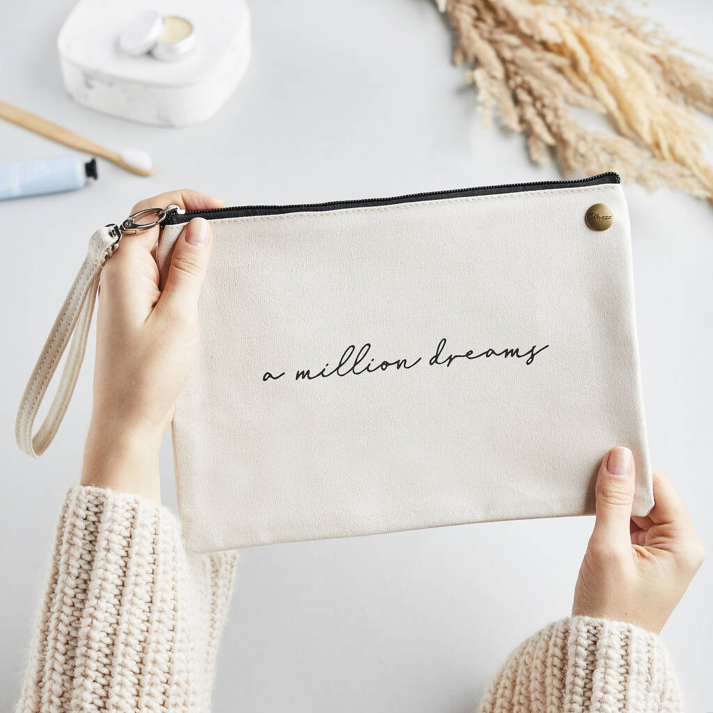 personalised canvas pouch any text by tillyanna | notonthehighstreet.com