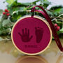 Baby Hand And Footprint Velvet Christmas Decoration, thumbnail 2 of 6