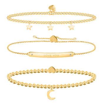 Occasions Gift Box To The Moon And Back Gold Bracelet Gift Set, 2 of 3
