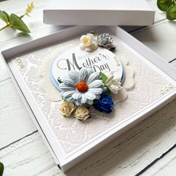 Extra Special Floral Mother’s Day Card. Boxed. Shades Of Blue, 6 of 6