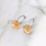 Citrine Teardrop November Birthstone Earrings, Silver, thumbnail 1 of 6