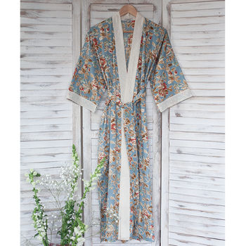 12 Colors Female Printed Floral Kimono Dress Gown Chinese Style Silk Satin Robe Femme Nightgown 
