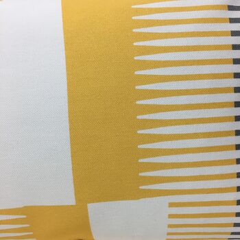 Combed Stripe Cushion Saffron, Charcoal + White, 4 of 5