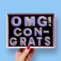 Omg! Congrats Letterbox Message Cookies Purple, thumbnail 1 of 3