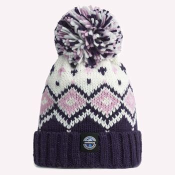 Navy Pink Tyrol Nordic Reflective Superbobble Hat, 2 of 3