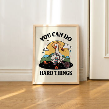 'You Can Do Hard Things' Cottagecore Goose Print, 4 of 8
