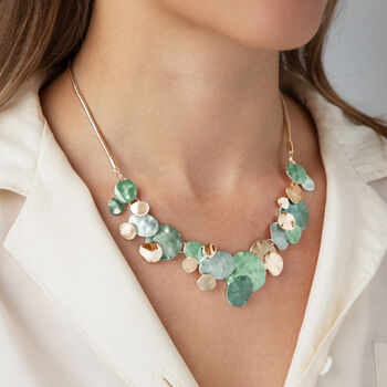 Hammered Green Four Tone Statement Necklace, 2 of 6