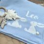 Personalised Knitted Bunny Baby Blanket, thumbnail 6 of 11