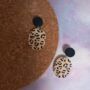 Polymer Clay Leopard Print Dangle Earrings, thumbnail 2 of 2