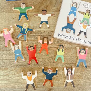 Wooden Stacking People Game, 2 of 4