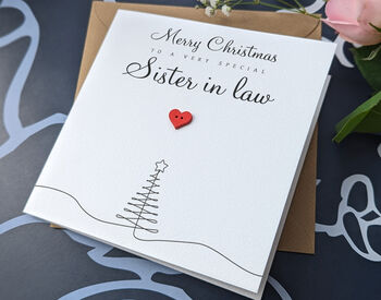 Personalised Handmade Christmas Card For Special Sister In Law, 2 of 4