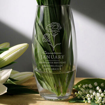Birthday Gifts For Her Birth Month Flowers Vase, 7 of 12