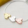 Alida Triple Heart Charm Slider Personalised Bracelet, thumbnail 4 of 12