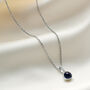 Sterling Silver Sapphire And Diamond 45th Wedding Anniversary Necklace, thumbnail 4 of 8