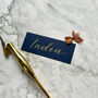 Navy And Gold Calligraphy Place Setting Cards, thumbnail 4 of 4