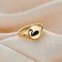 You And Me’ Swan Birthstone Signet Ring, thumbnail 2 of 7