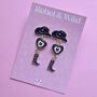 Pink Or Black Cowgirl Heart Earrings, thumbnail 2 of 2