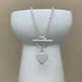 Engraved Sterling Silver Double Heart Charm Necklace, thumbnail 1 of 4
