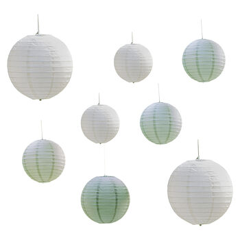 Sage And White Paper Lantern Hanging Decorations, 2 of 4