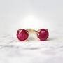 14k Solid Gold Ruby Stud Earrings, thumbnail 2 of 12