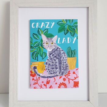 Crazy Cat Lady Greetings Card, 6 of 6