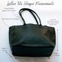 Navy Soft Leather Lined Large Work Tote Shopper, thumbnail 7 of 11