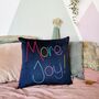 More Joy Embroidered Velvet Cushion, thumbnail 3 of 4