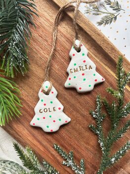 Personalised Clay Mini Tree Decoration, 4 of 6