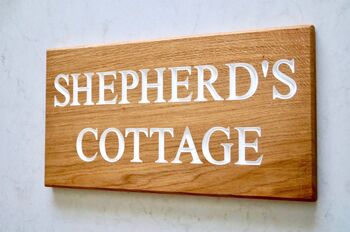 Personalised Oak Wall Hanging House Sign, 4 of 4